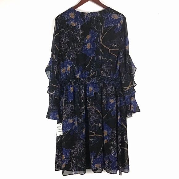 NWT INC Macys Plus Ruffled Smocked Fit Flare Dress - Picture 4 of 4